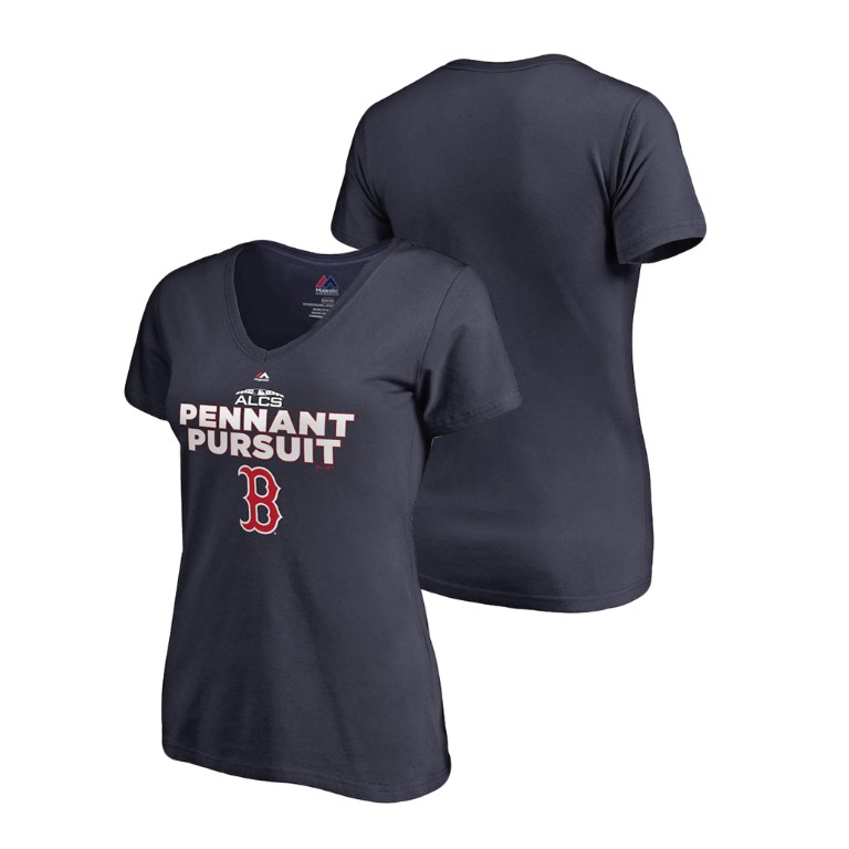 Women - Boston Red Sox Pennant Pursuit Navy 2018 ALCS Leadoff V-Neck T-Shirt Women - Boston Red Sox Pennant Pursuit Navy 2018 ALCS Leadoff V-Neck T-Shirt