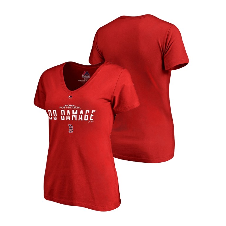 Women - Boston Red Sox Authentic Collection Red V-Neck T-Shirt Women - Boston Red Sox Authentic Collection Red V-Neck T-Shirt