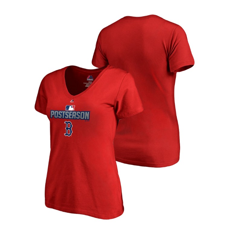 Women - Boston Red Sox Deck Red V-Neck Majestic T-Shirt Women - Boston Red Sox Deck Red V-Neck Majestic T-Shirt