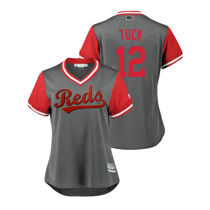 Women - Cincinnati Reds Gray #12 Preston Tucker Tuck Jersey Women - Cincinnati Reds Gray #12 Preston Tucker Tuck Jersey