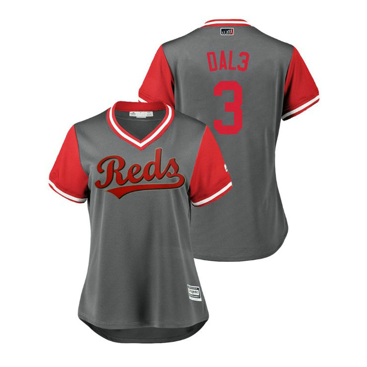 Women - Cincinnati Reds Gray #3 Scooter Gennett Dal3 Jersey Women - Cincinnati Reds Gray #3 Scooter Gennett Dal3 Jersey