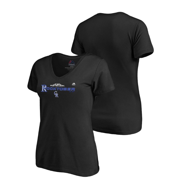 Women - Colorado Rockies Authentic Collection Black V-Neck Majestic T-Shirt Women - Colorado Rockies Authentic Collection Black V-Neck Majestic T-Shirt