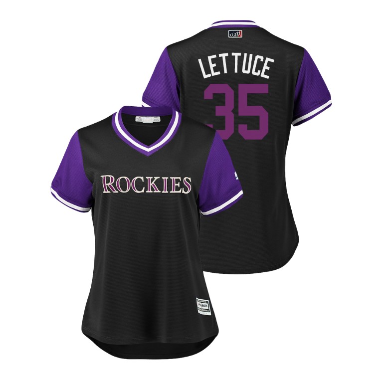 Women - Colorado Rockies Black #35 Chad Bettis Lettuce Jersey Women - Colorado Rockies Black #35 Chad Bettis Lettuce Jersey