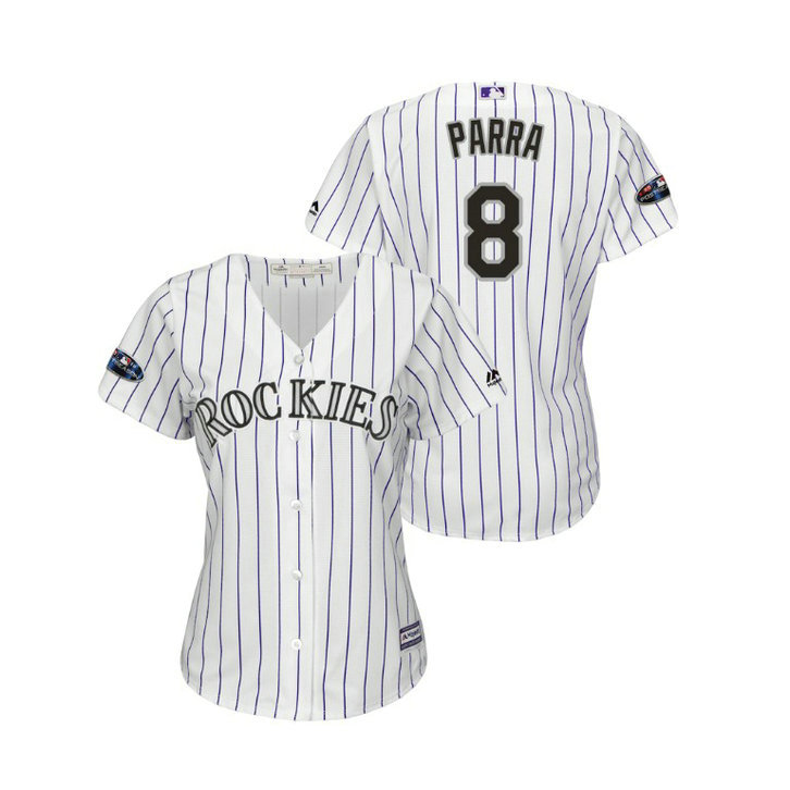 Women - Colorado Rockies White #8 Gerardo Parra Cool Base Jersey Women - Colorado Rockies White #8 Gerardo Parra Cool Base Jersey