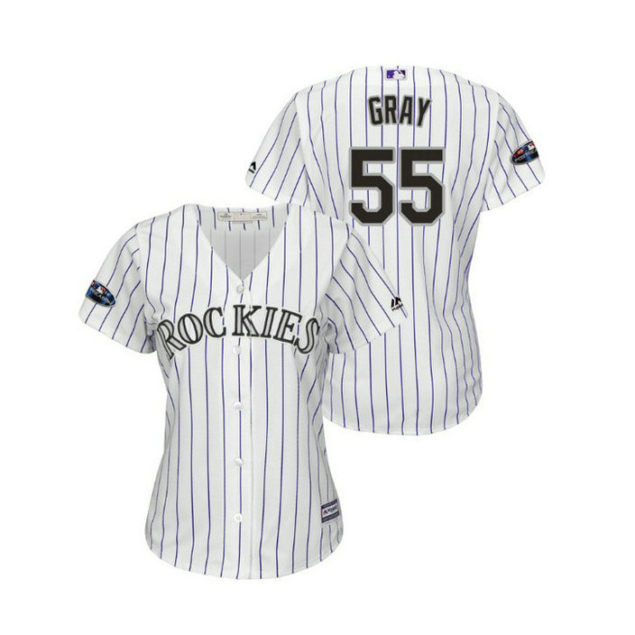 Women - Colorado Rockies White #55 Jon Gray Cool Base Jersey Women - Colorado Rockies White #55 Jon Gray Cool Base Jersey