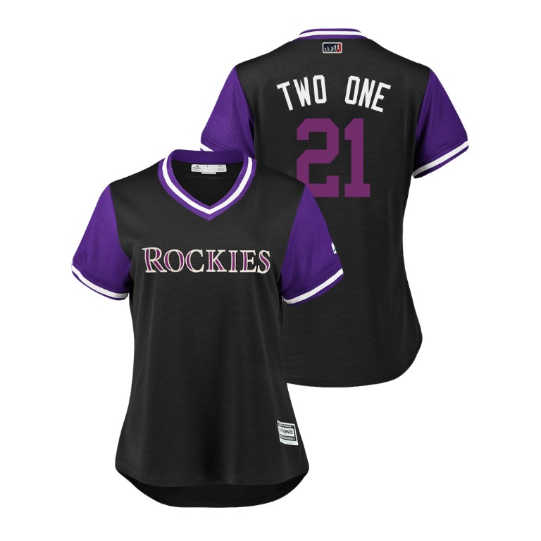Women - Colorado Rockies Black #21 Kyle Freeland Two One Jersey