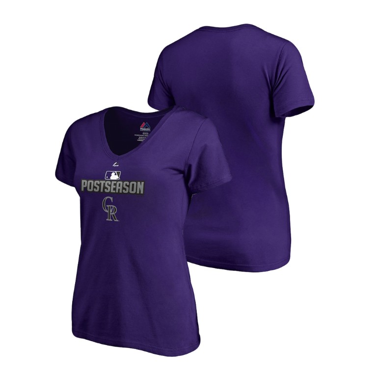 Women - Colorado Rockies Deck Purple Majestic V-Neck T-Shirt Women - Colorado Rockies Deck Purple Majestic V-Neck T-Shirt
