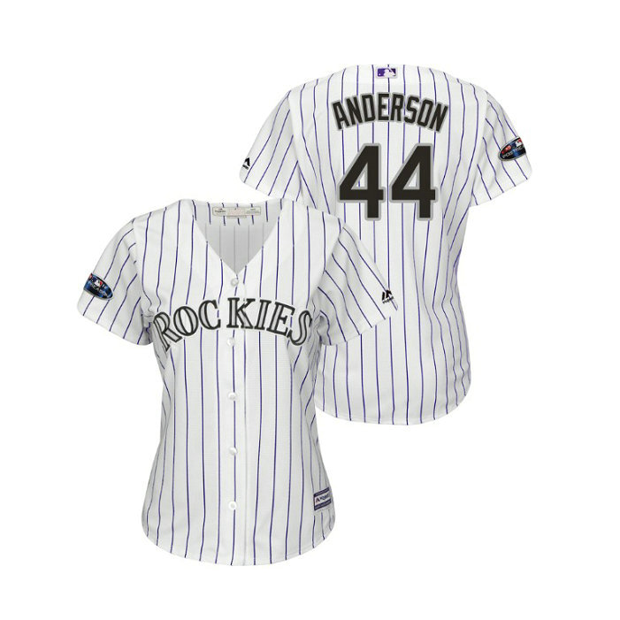 Women - Colorado Rockies White #44 Tyler Anderson Cool Base Jersey Women - Colorado Rockies White #44 Tyler Anderson Cool Base Jersey
