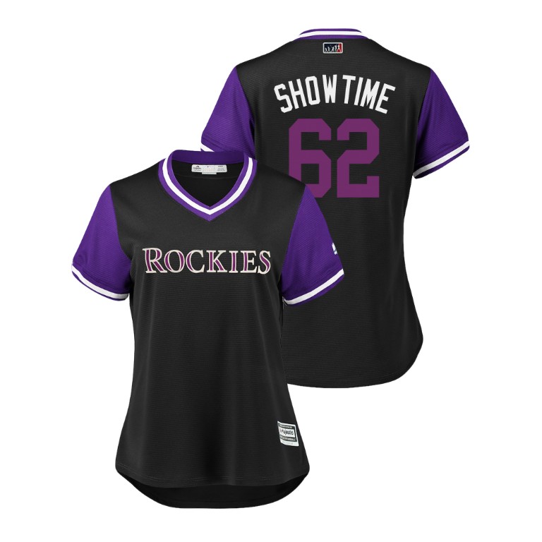 Women - Colorado Rockies Black #62 Yency Almonte Showtime Jersey Women - Colorado Rockies Black #62 Yency Almonte Showtime Jersey
