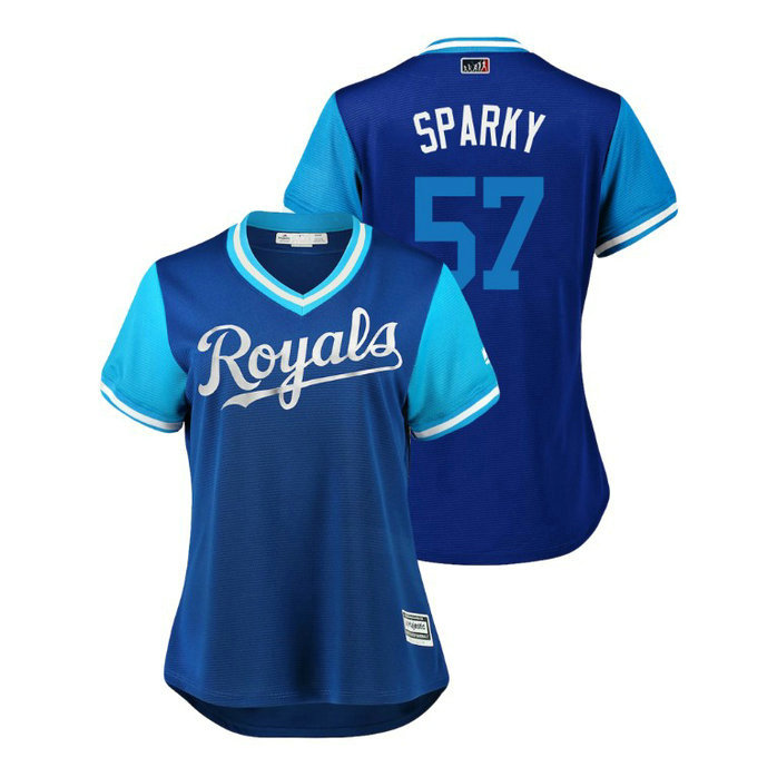 Women - Kansas City Royals Royal #57 Glenn Sparkman Sparky Jersey Women - Kansas City Royals Royal #57 Glenn Sparkman Sparky Jersey