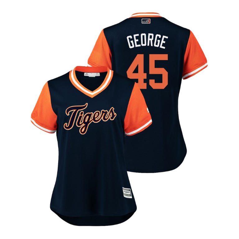 Women - Detroit Tigers Navy #45 Buck Farmer George Jersey Women - Detroit Tigers Navy #45 Buck Farmer George Jersey