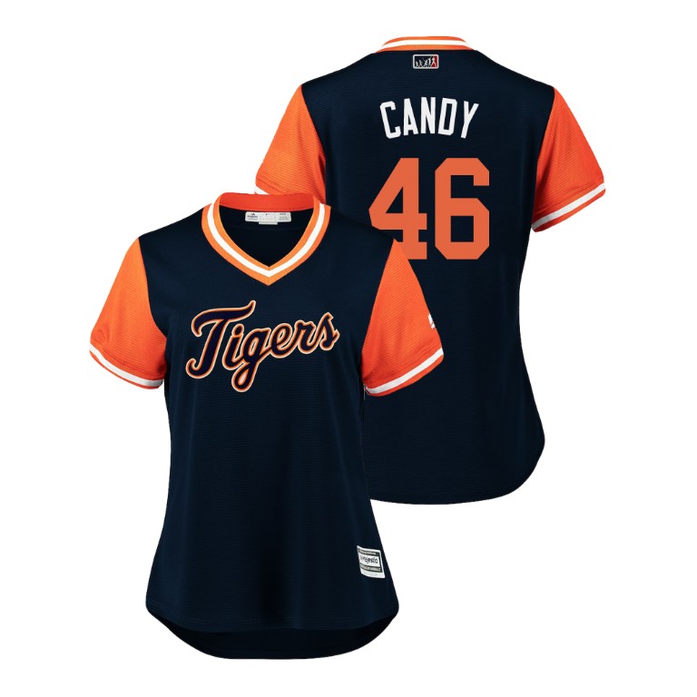 Women - Detroit Tigers Navy #46 Jeimer Candelario Candy Jersey