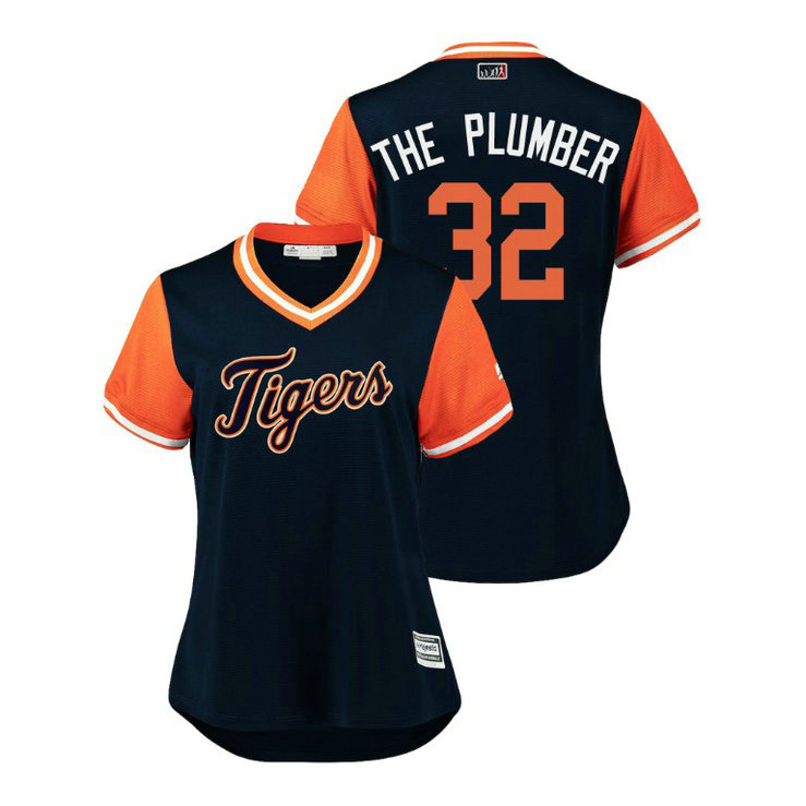 Women - Detroit Tigers Navy #32 Michael Fulmer The Plumber Jersey Women - Detroit Tigers Navy #32 Michael Fulmer The Plumber Jersey