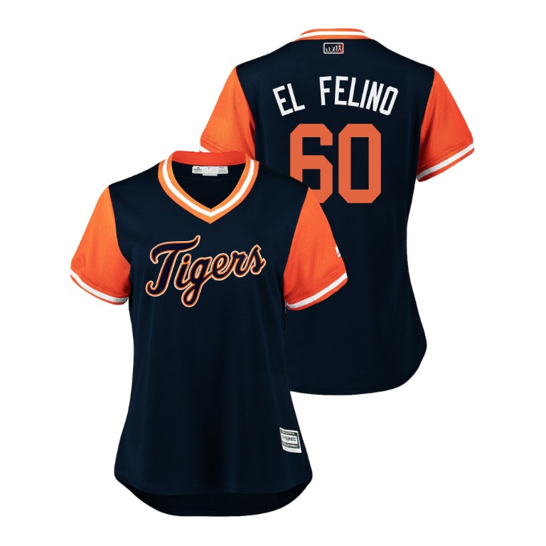 Women - Detroit Tigers Navy #60 Ronny Rodriguez El Felino Jersey Women - Detroit Tigers Navy #60 Ronny Rodriguez El Felino Jersey