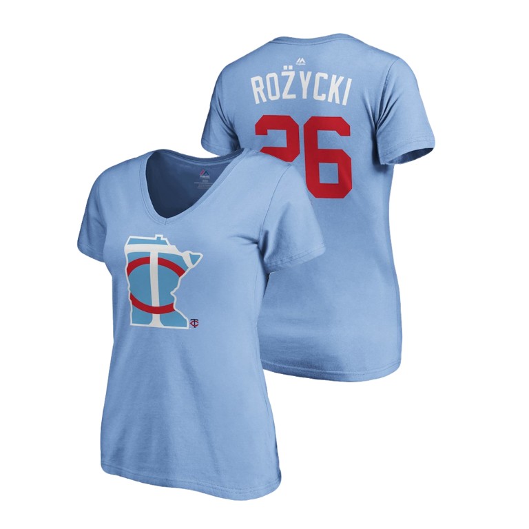 Women - Minnesota Twins Light Blue #26 Max Kepler Rozycki T-Shirt