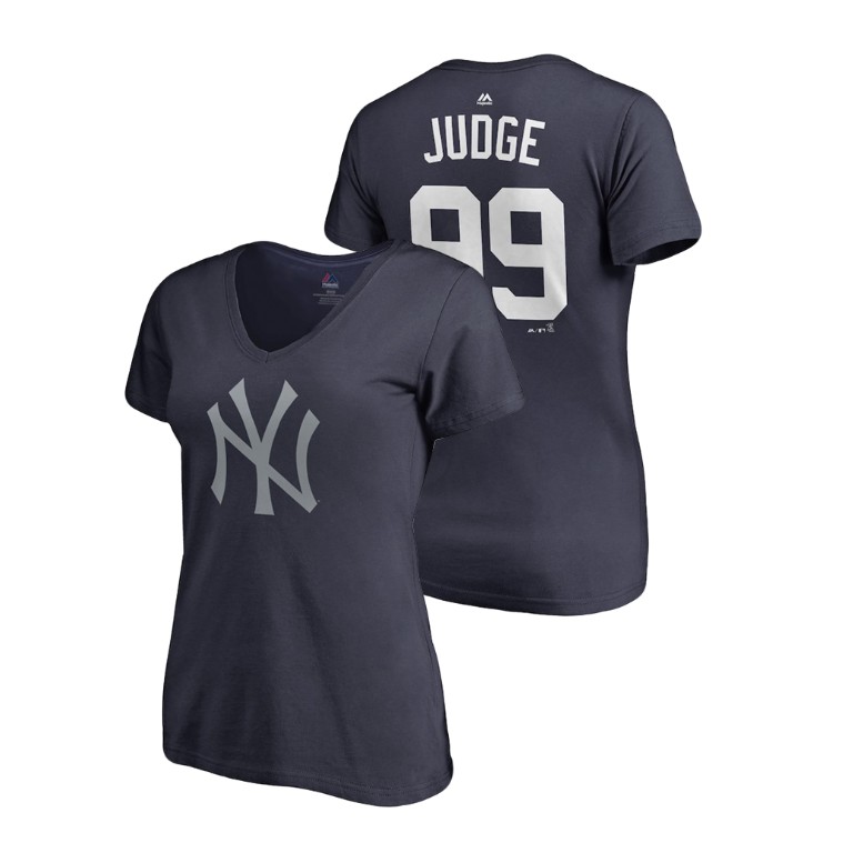 Women - New York Yankees Navy #99 Aaron Judge Judge T-Shirt