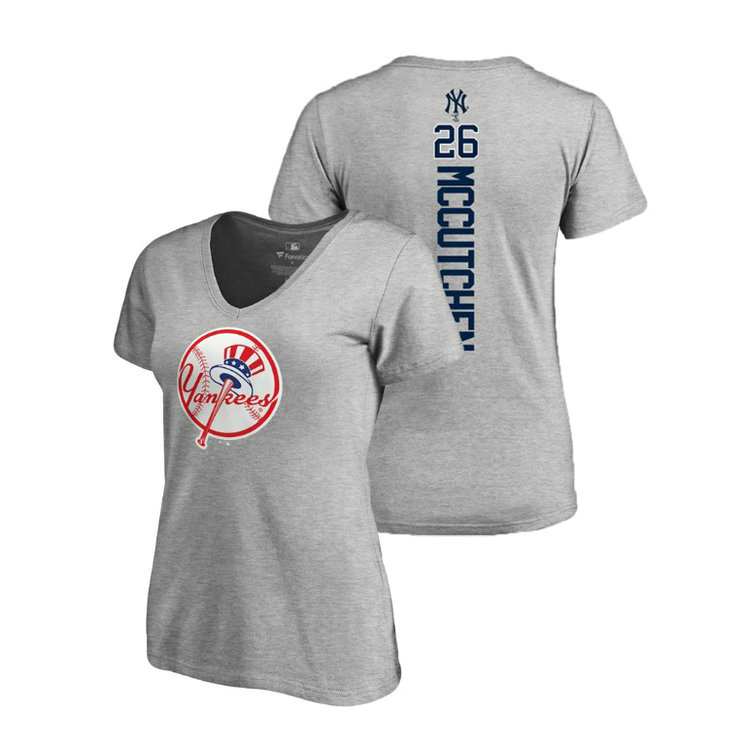 Women - New York Yankees #26 Ash Andrew McCutchen Name & Number Backer T-Shirt