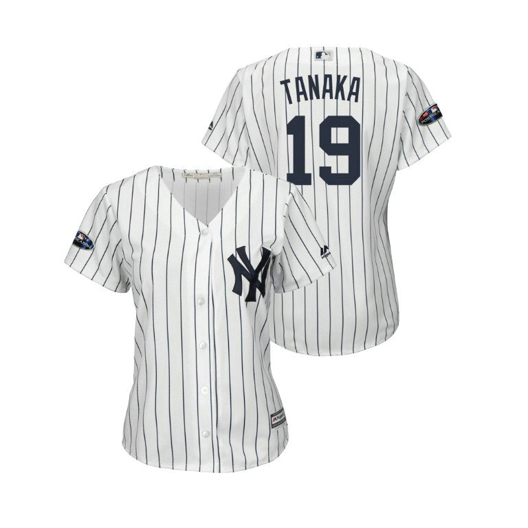 Women - New York Yankees White #19 Masahiro Tanaka Cool Base Jersey