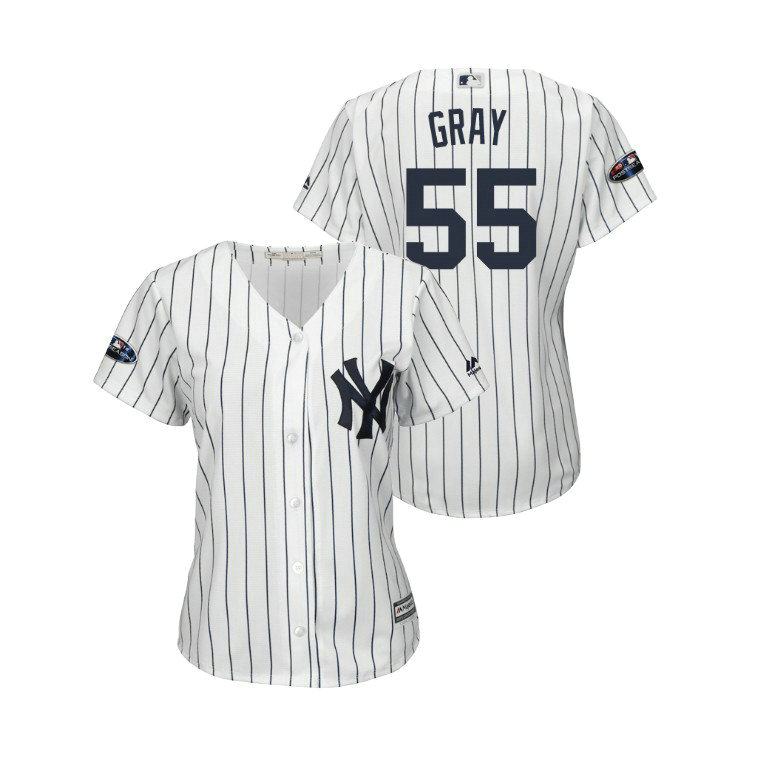 Women - New York Yankees White #55 Sonny Gray Cool Base Jersey