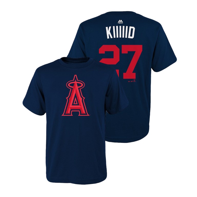 YOUTH Los Angeles Angels Navy #27 Mike Trout Kiiiiid T-Shirt YOUTH Los Angeles Angels Navy #27 Mike Trout Kiiiiid T-Shirt