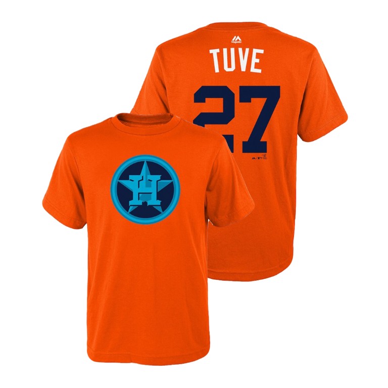 YOUTH Houston Astros Orange #27 Jose Altuve Tuve T-Shirt