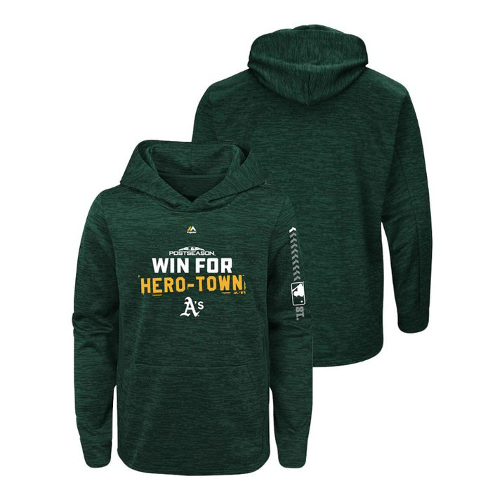 YOUTH Oakland Athletics Streak Fleece Green Authentic Collection Hoodie YOUTH Oakland Athletics Streak Fleece Green Authentic Collection Hoodie