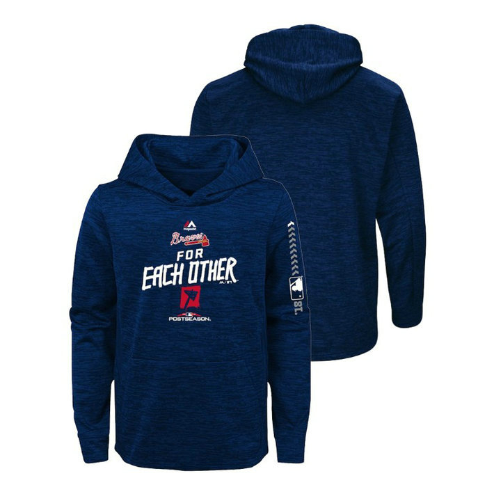 YOUTH Atlanta Braves Streak Fleece Navy Authentic Collection Hoodie YOUTH Atlanta Braves Streak Fleece Navy Authentic Collection Hoodie