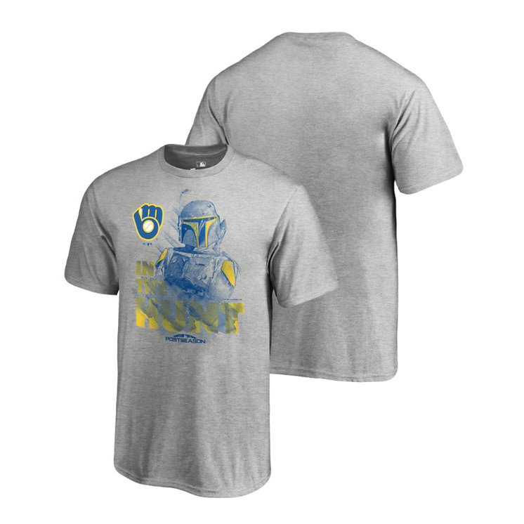 YOUTH Milwaukee Brewers Star Wars In The Hunt Heather Gray T-Shirt YOUTH Milwaukee Brewers Star Wars In The Hunt Heather Gray T-Shirt