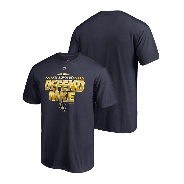 YOUTH Milwaukee Brewers Locker Room Defend Navy 2018 NL Central Division Champions Majestic T-Shirt YOUTH Milwaukee Brewers Locker Room Defend Navy 2018 NL Central Division Champions Majestic T-Shirt