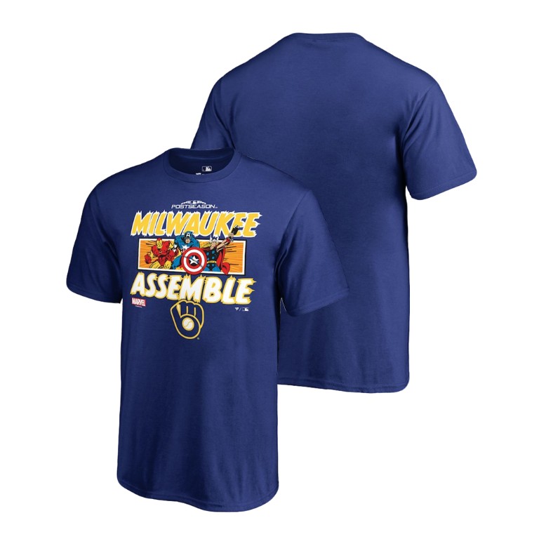 YOUTH Milwaukee Brewers Marvel Avengers Assemble Royal T-Shirt