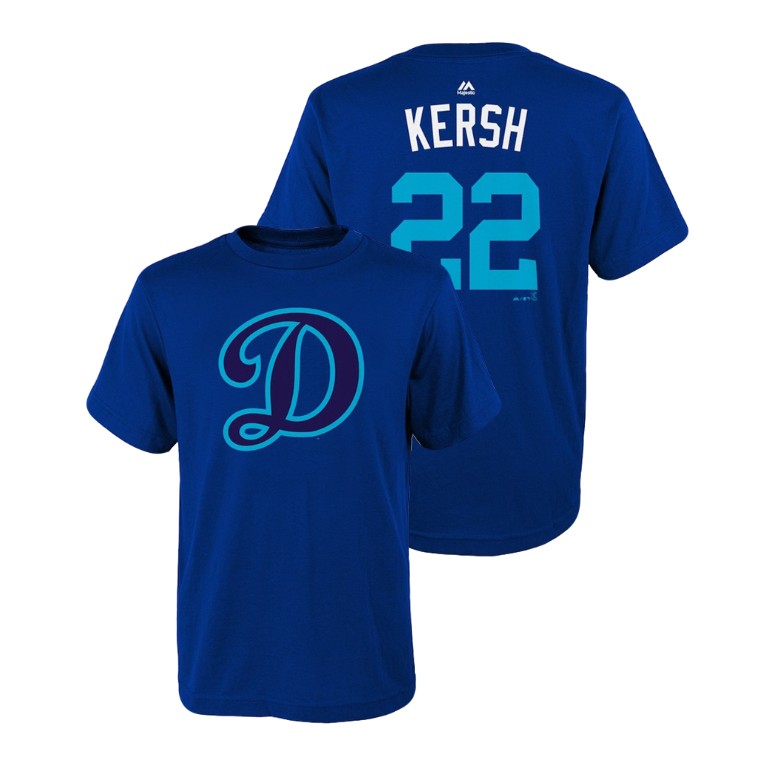 YOUTH Los Angeles Dodgers Royal #22 Clayton Kershaw Kersh T-Shirt
