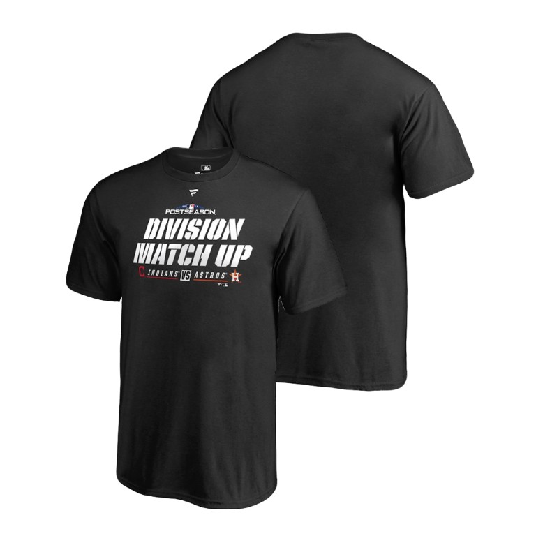 YOUTH Cleveland Indians vs. Houston Astros Black 2018 AL Division Series Matchup Double T-Shirt YOUTH Cleveland Indians vs. Houston Astros Black 2018 AL Division Series Matchup Double T-Shirt