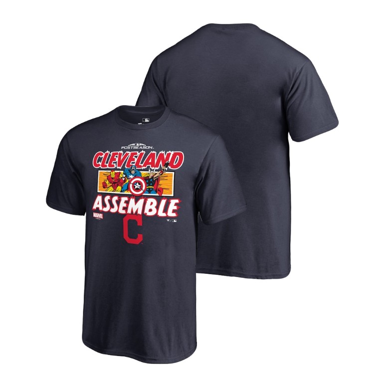 YOUTH Cleveland Indians Marvel Avengers Assemble Navy T-Shirt