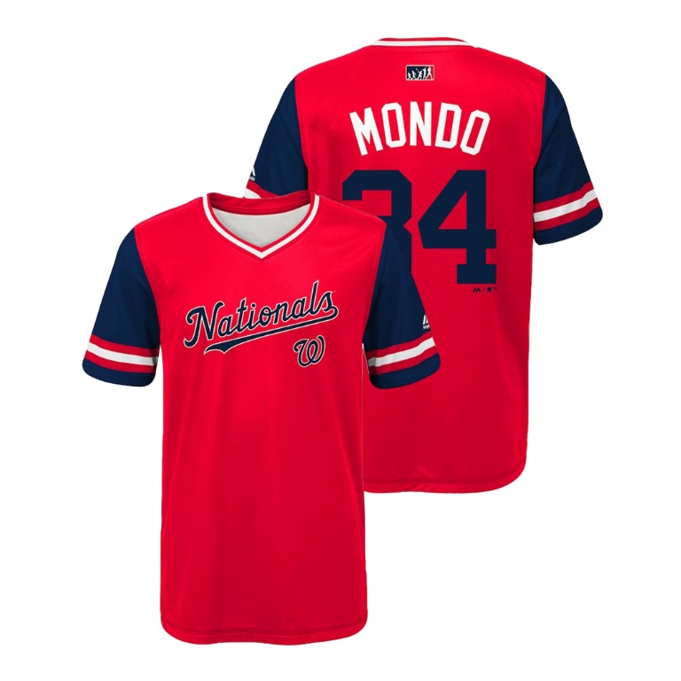 YOUTH Washington Nationals Red #34 Bryce Harper Mondo Jersey YOUTH Washington Nationals Red #34 Bryce Harper Mondo Jersey