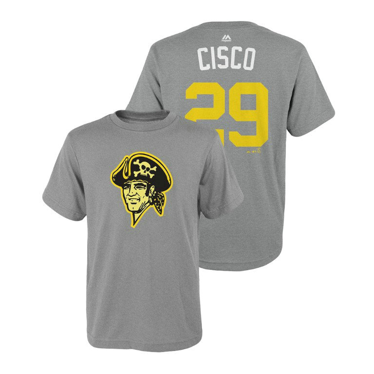 YOUTH Pittsburgh Pirates Gray #29 Francisco Cervelli Cisco T-Shirt YOUTH Pittsburgh Pirates Gray #29 Francisco Cervelli Cisco T-Shirt
