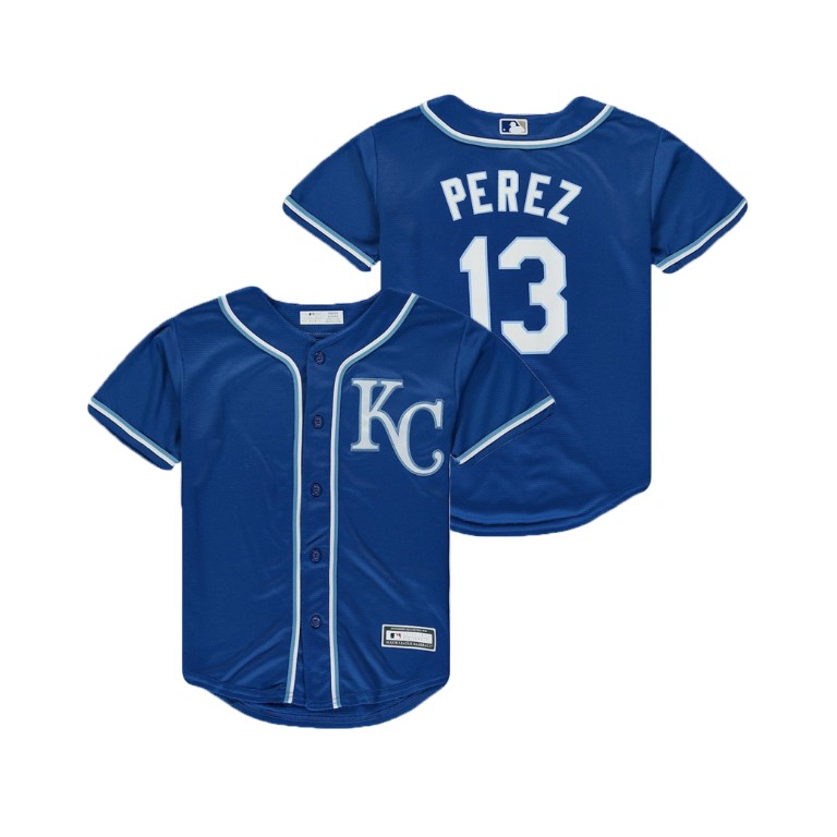 YOUTH Kansas City Royals Royal #13 Cool Base Salvador Perez Replica Alternate Jersey YOUTH Kansas City Royals Royal #13 Cool Base Salvador Perez Replica Alternate Jersey
