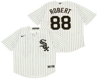 Chicago White Sox #88 Luis Robert White Pinstripe Stitched Cool Base Jersey