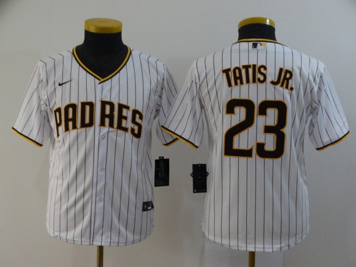 Youth San Diego Padres #23 Fernando Tatis Jr. White Stitched Cool Base Jersey