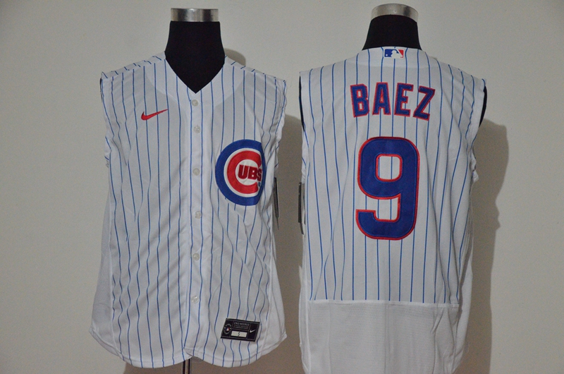 Chicago Cubs #9 Javier Baez White 2020 Cool and Refreshing Sleeveless Fan Stitched Flex Jersey