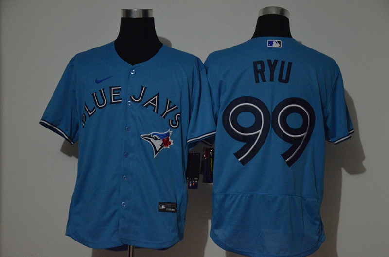 Toronto Blue Jays #99 Hyun-Jin Ryu Blue Stitched Flex Base Jersey Toronto Blue Jays #99 Hyun-Jin Ryu Blue Stitched Flex Base Jersey