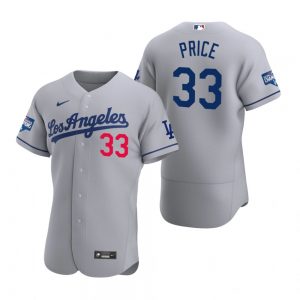 Los Angeles Dodgers #33 David Price Gray 2020 World Series Champions Road Jersey Los Angeles Dodgers #33 David Price Gray 2020 World Series Champions Road Jersey