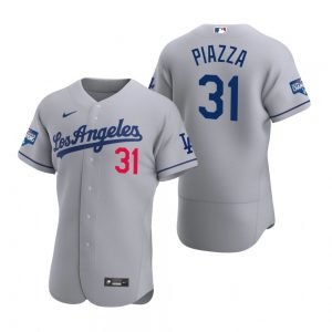 Los Angeles Dodgers #31 Mike Piazza Gray 2020 World Series Champions Road Jersey Los Angeles Dodgers #31 Mike Piazza Gray 2020 World Series Champions Road Jersey