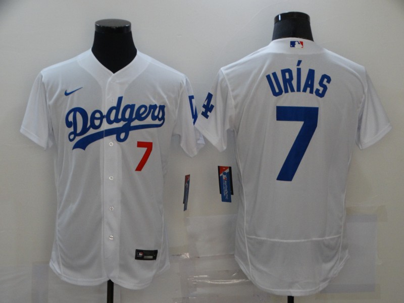 Los Angeles Dodgers #7 Julio Urias White Stitched Flex Base Jersey