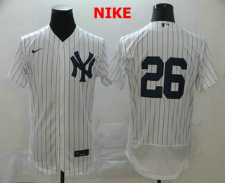 New York Yankees #26 DJ LeMahieu White Home No Name Stitched Flex Base Jersey New York Yankees #26 DJ LeMahieu White Home No Name Stitched Flex Base Jersey