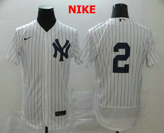 New York Yankees #2 Derek Jeter White Home No Name Stitched Flex Base Jersey New York Yankees #2 Derek Jeter White Home No Name Stitched Flex Base Jersey
