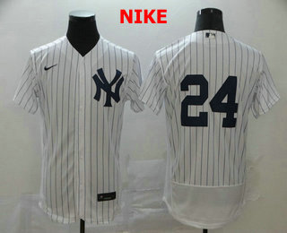 New York Yankees #24 Gary Sanchez White Home No Name Stitched Flex Base Jersey New York Yankees #24 Gary Sanchez White Home No Name Stitched Flex Base Jersey