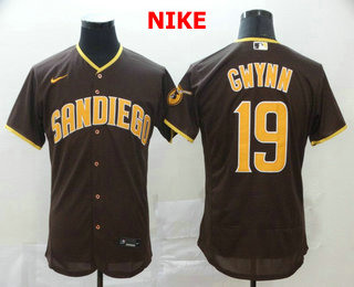 San Diego Padres #19 Tony Gwynn Brown Stitched Flex Base Jersey