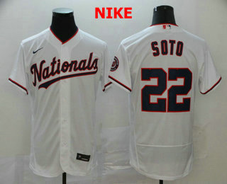 Washington Nationals #22 Juan Soto White Stitched Flex Base Jersey