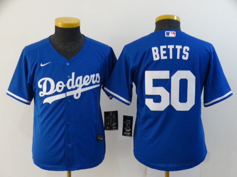 Youth Los Angeles Dodgers #50 Mookie Betts Blue Stitched Cool Base Jersey Youth Los Angeles Dodgers #50 Mookie Betts Blue Stitched Cool Base Jersey