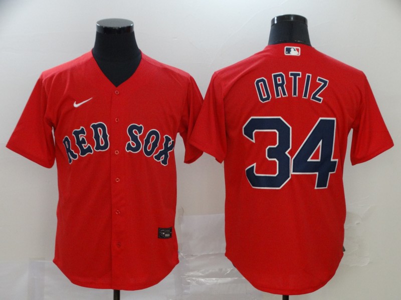 Boston Red Sox #34 David Ortiz Red Stitched Cool Base Jersey